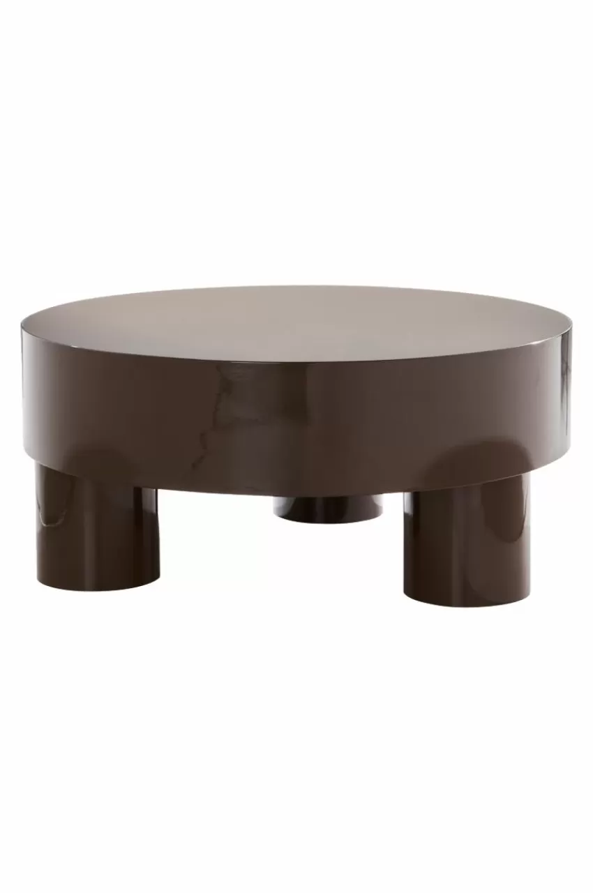 Bord*Jotex MALARO GLOSSY Runt Soffbord ø 90 Cm Brun