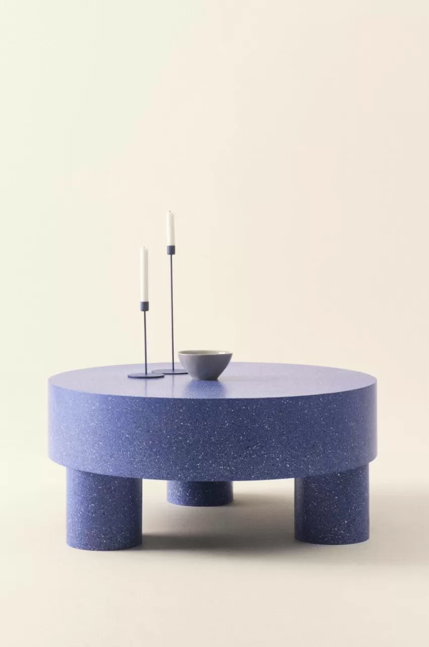 Bord*Jotex MALARO Soffbord ø 90 Cm Blå terazzo