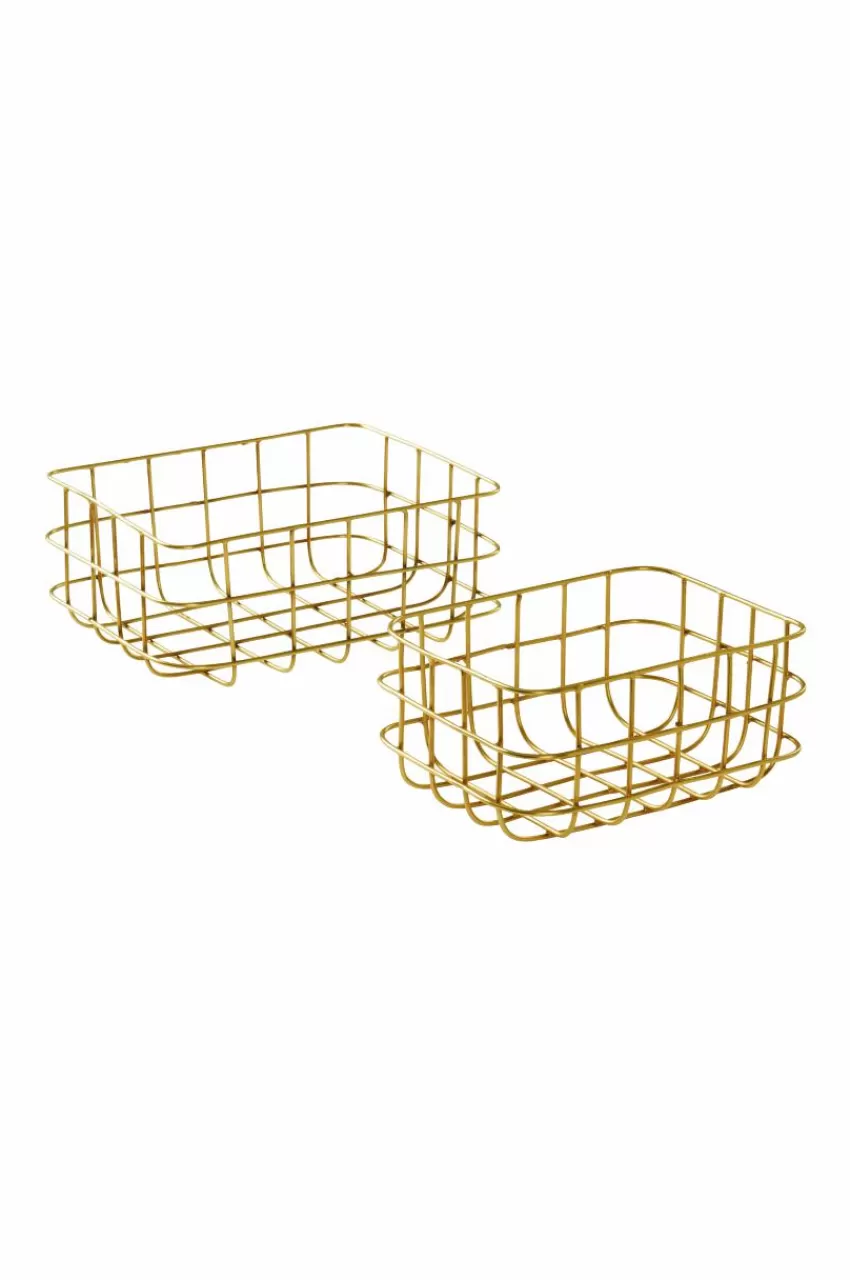Badrumstillbehör | Prydnadssaker*Jotex MILA Korg 2-pack Antikguld