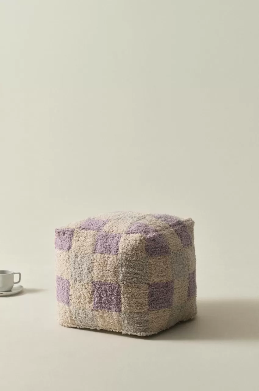 Sittpuffar*Jotex MINDEN Sittpuff 40x40 Cm Vit/Lila/Grå