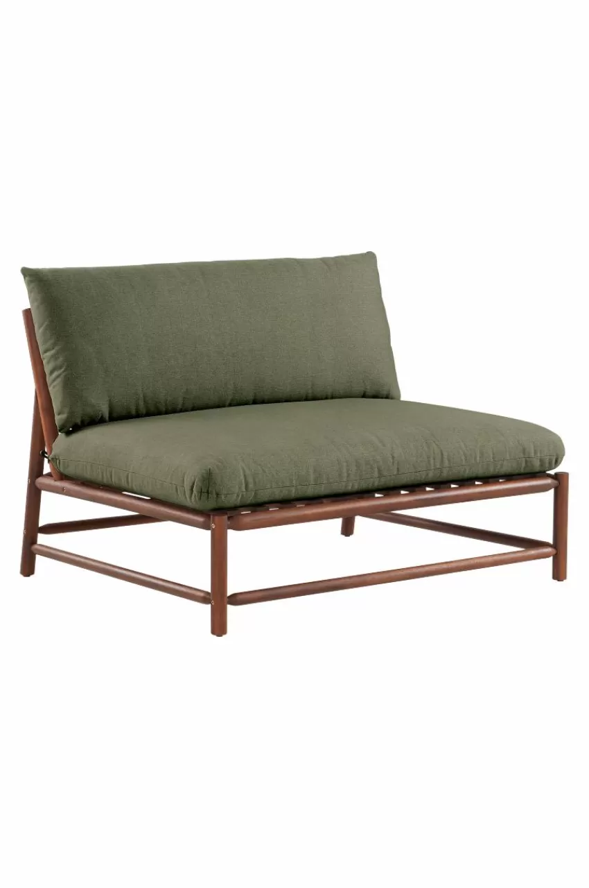 Utesoffor & Utebänkar | Utemöbler*Jotex MONTEGO Soffmodul Teak/mörkgrön