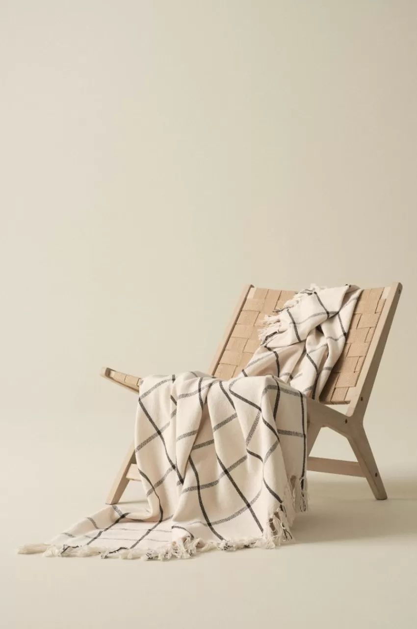 Plädar & Filtar*Jotex MYRA Pläd Naturvit/svart
