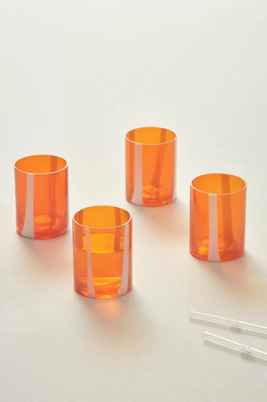Glas*Jotex NELIA Glas 4-pack Orange/vit