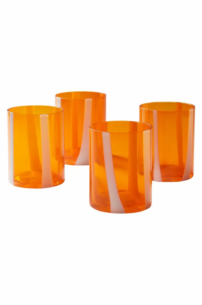 Glas*Jotex NELIA Glas 4-pack Orange/vit
