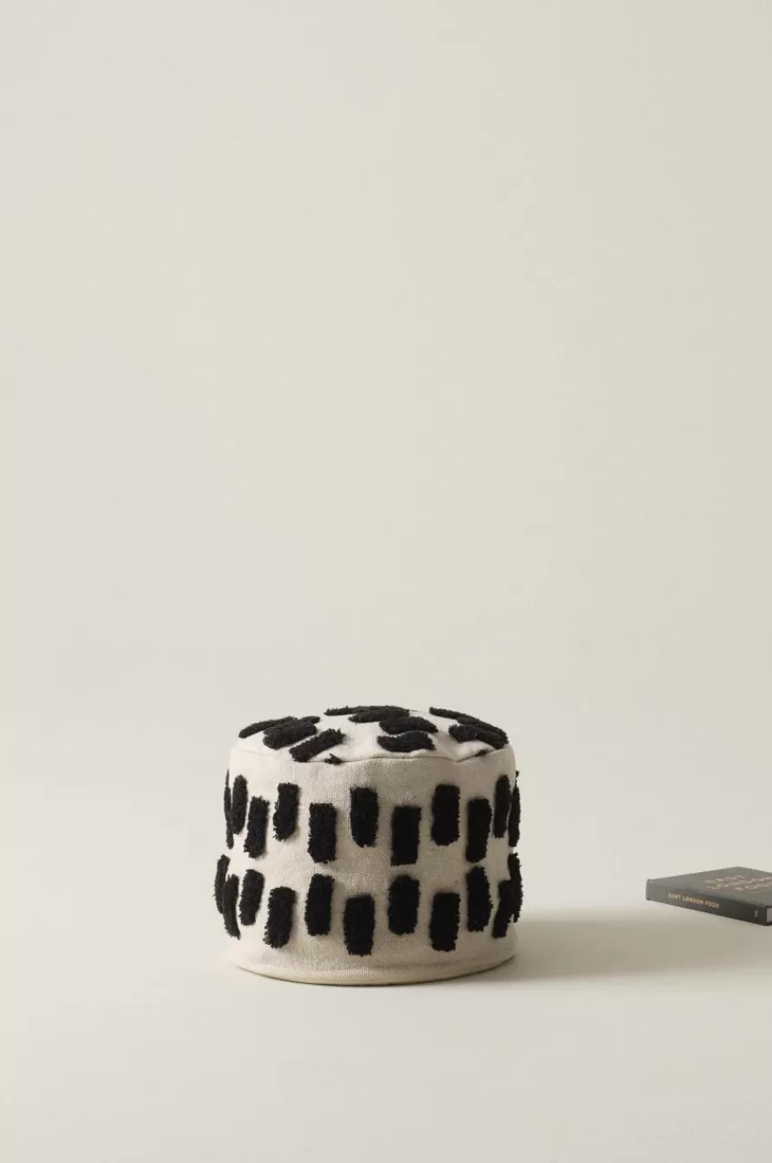 Sittpuffar*Jotex NELLORE Sittpuff ø 40 Cm Natur/Svart