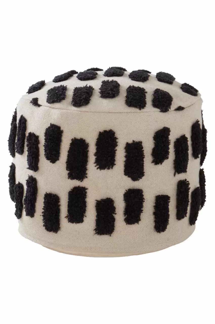 Sittpuffar*Jotex NELLORE Sittpuff ø 40 Cm Natur/Svart