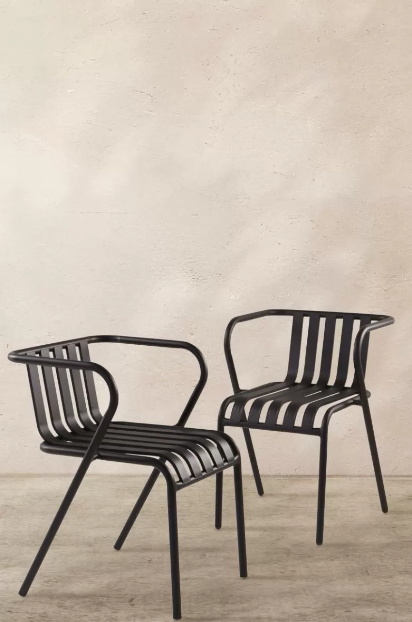 Utestolar & Utepallar | Utemöbler*Jotex NERJA Karmstol 2-pack Svart