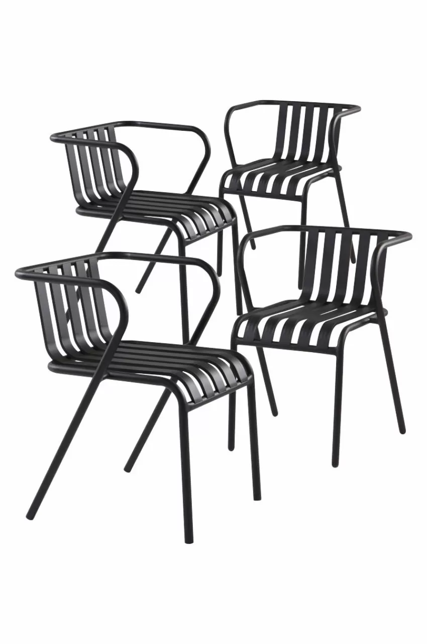 Utestolar & Utepallar | Utemöbler*Jotex NERJA Karmstol 4-pack Svart