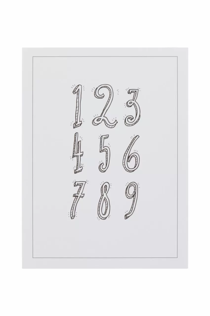 Posters & Tavlor | Barndekoration*Jotex NUMBERS Poster 30x40 Cm Svart/vit