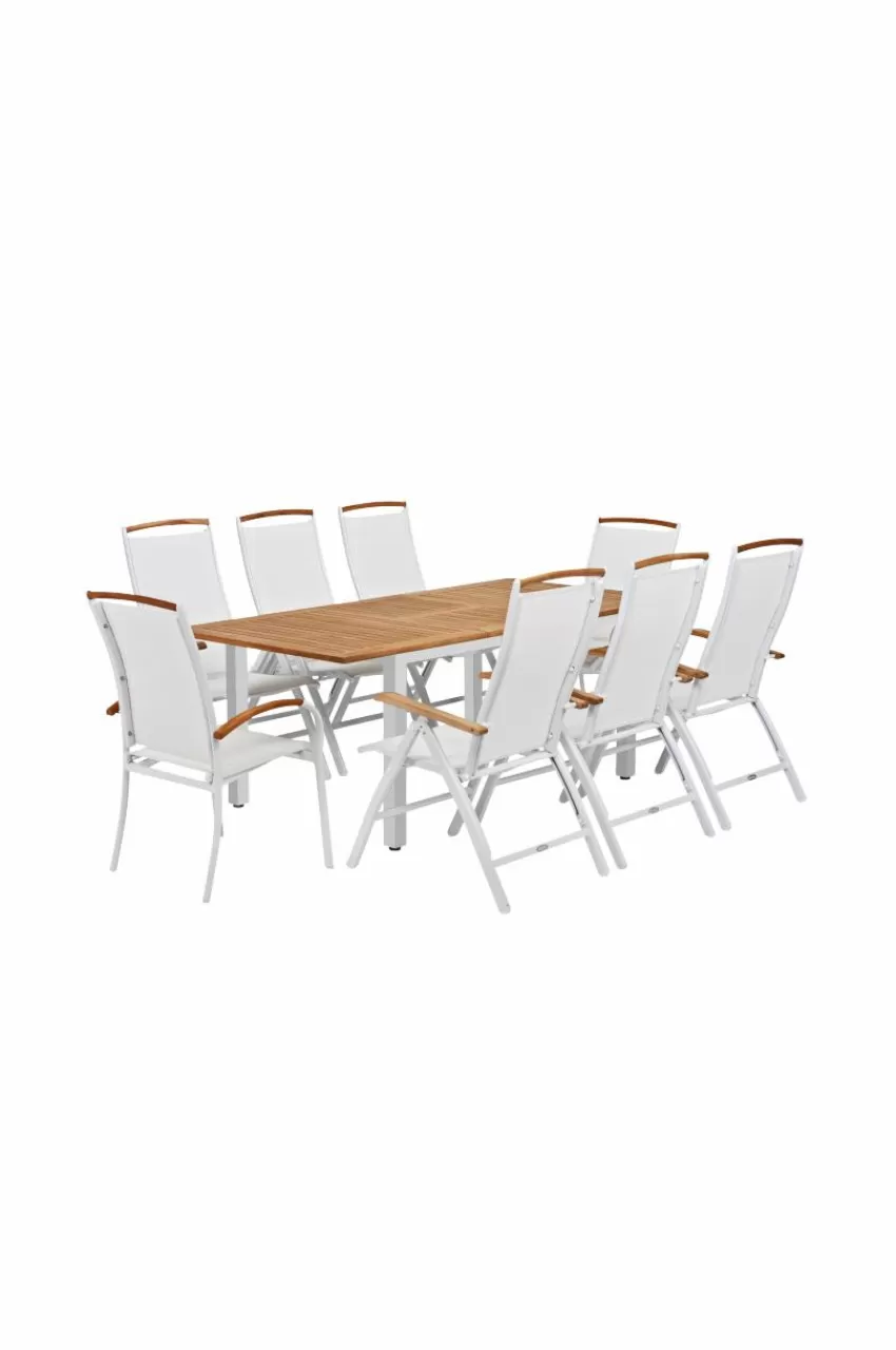 Utebord | Utemöbler*Jotex NYDALA Bord 96X150/200 Cm Vit/Teak