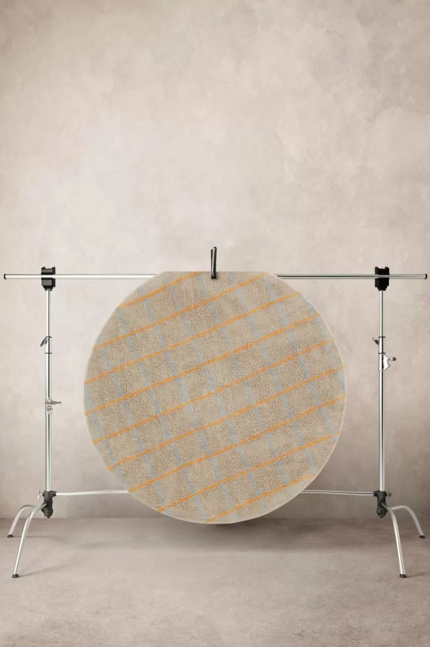 Julgransmattor | Bomulls- & Trasmattor*Jotex ODESSA Bomullsmatta ø 120 Cm Beige/gul/blå