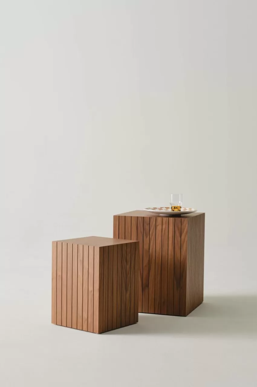 Bord*Jotex PALANZO Sidobord 2-pack 30x30 Cm 40x40 Cm Valnötsfanér