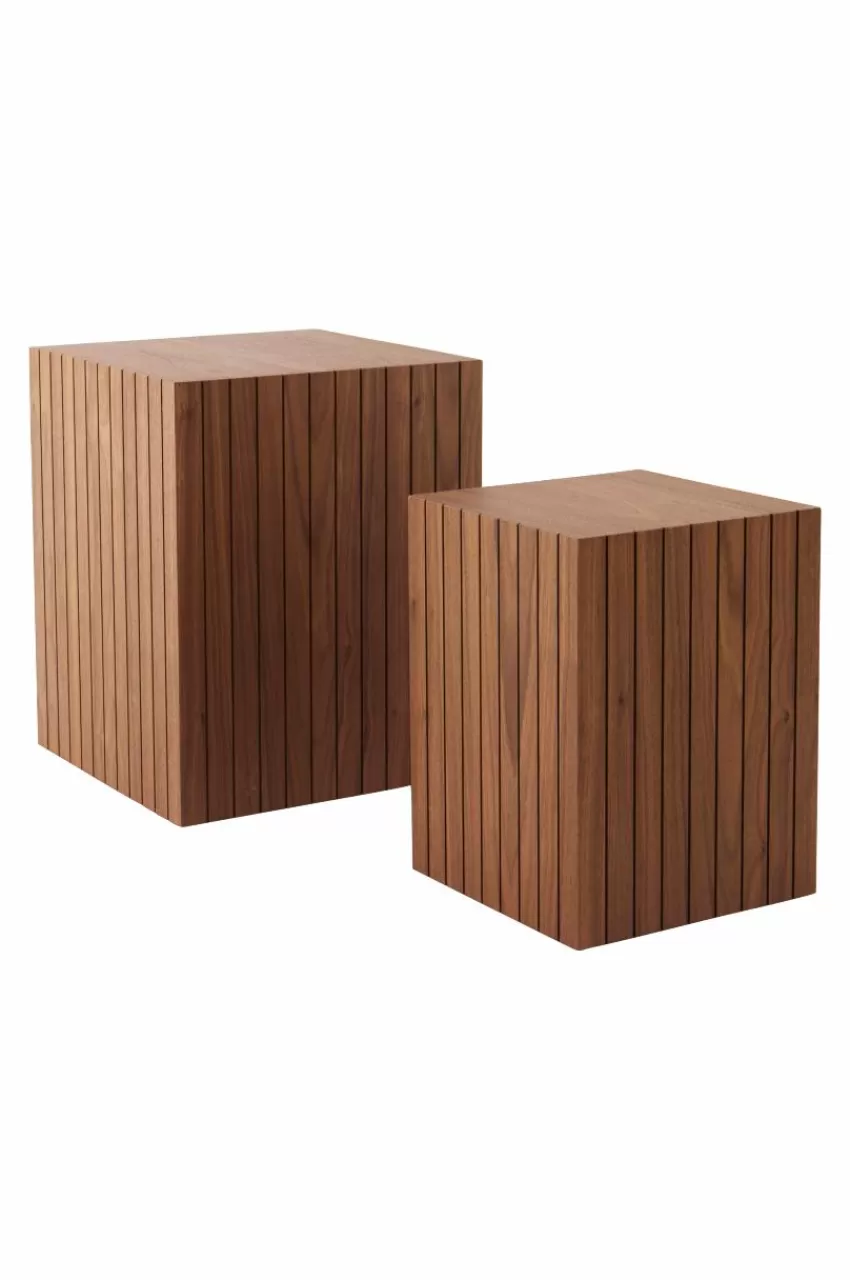 Bord*Jotex PALANZO Sidobord 2-pack 30x30 Cm 40x40 Cm Valnötsfanér