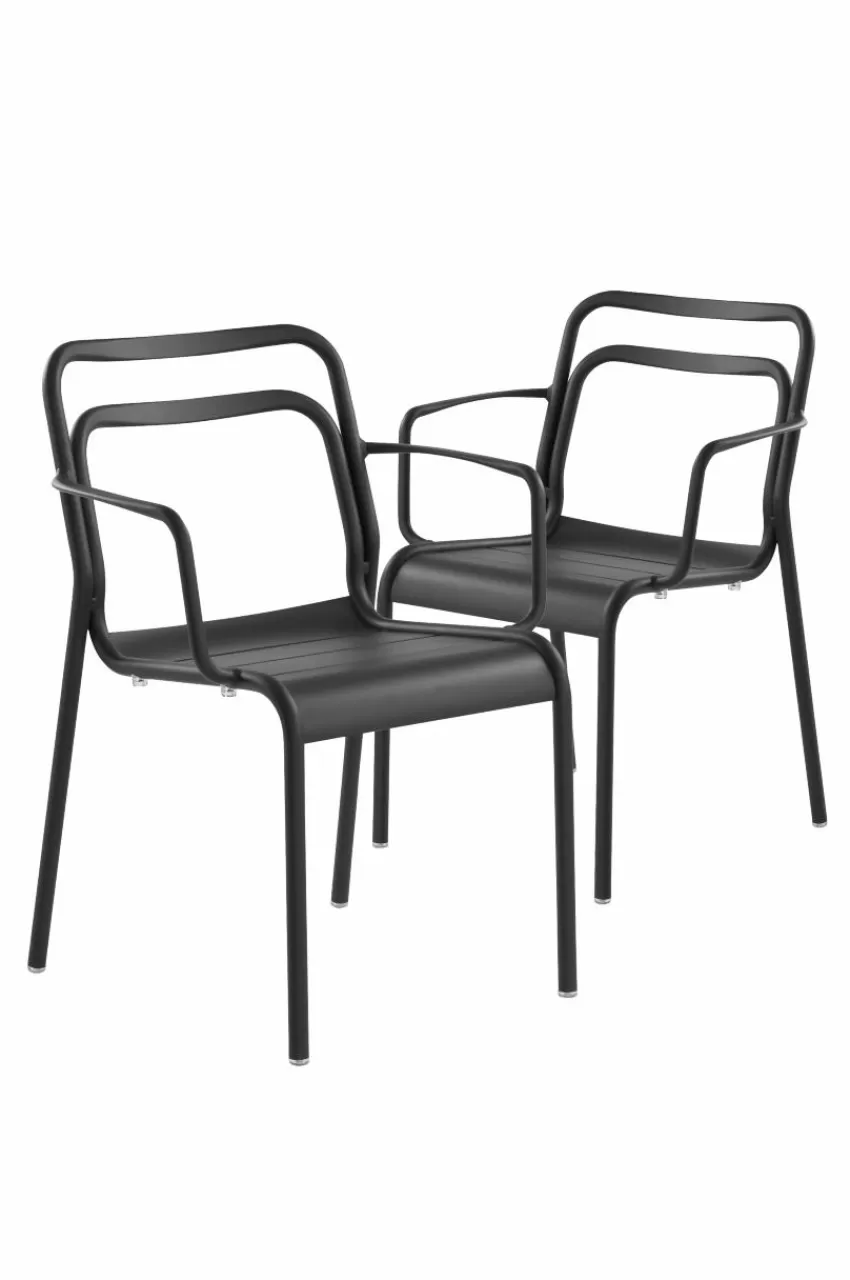 Utestolar & Utepallar | Utemöbler*Jotex PANTHEON Karmstol 2-pack Svart
