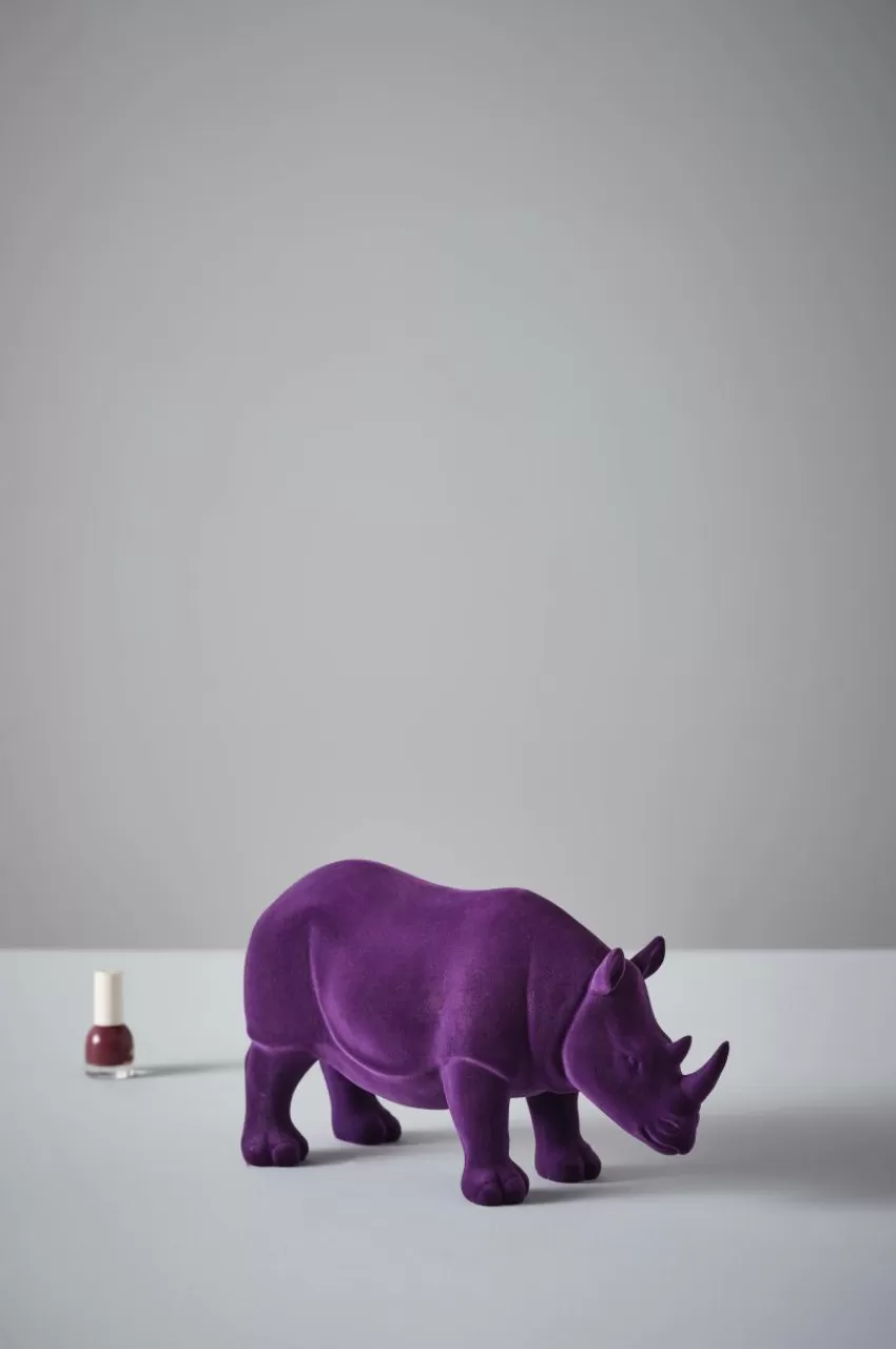 Prydnadssaker*Jotex RHINO VELVET Dekorations Noshörning Lila