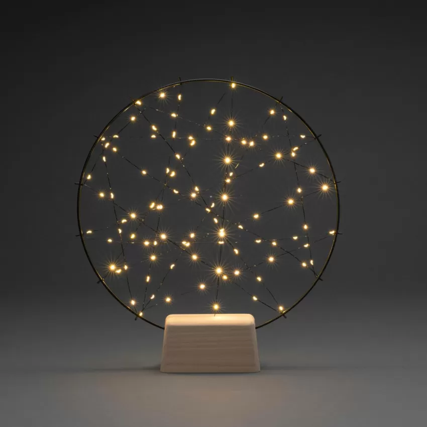 Julbelysning*Jotex Rund Metalldekoration 100 LED 39,5cm Svart