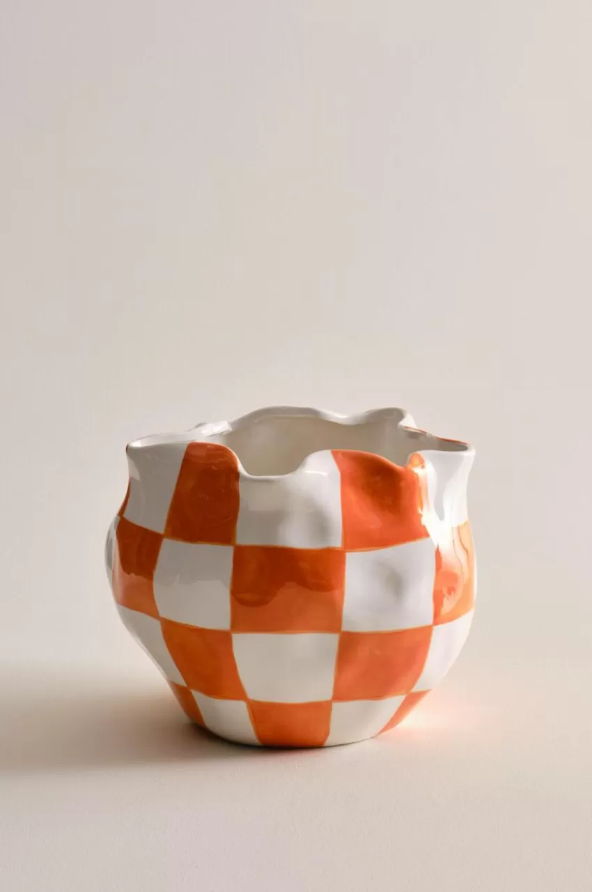 Vaser | Krukor*Jotex RUTAN Kruka Orange/vit