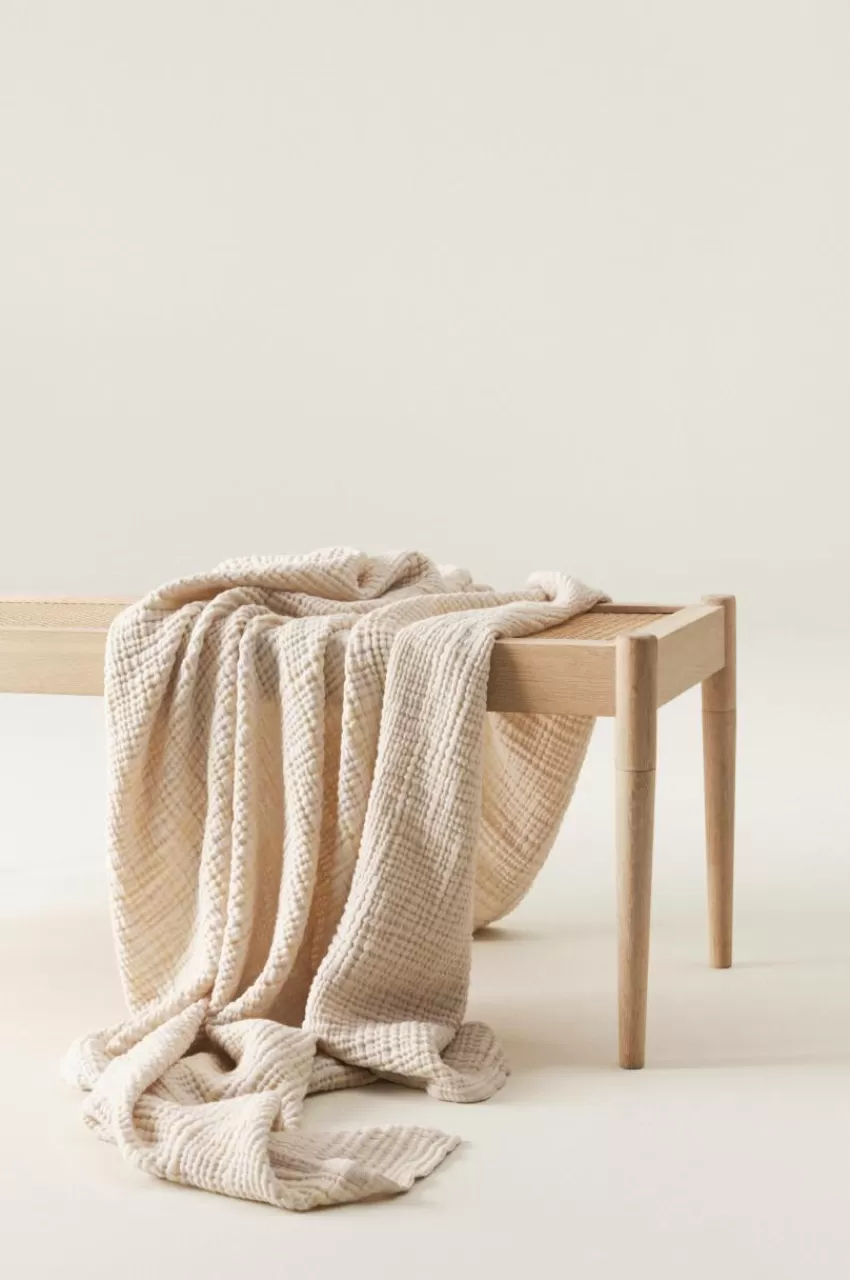 Plädar & Filtar*Jotex RUTHY Pläd 130x170 Cm Beige/blå