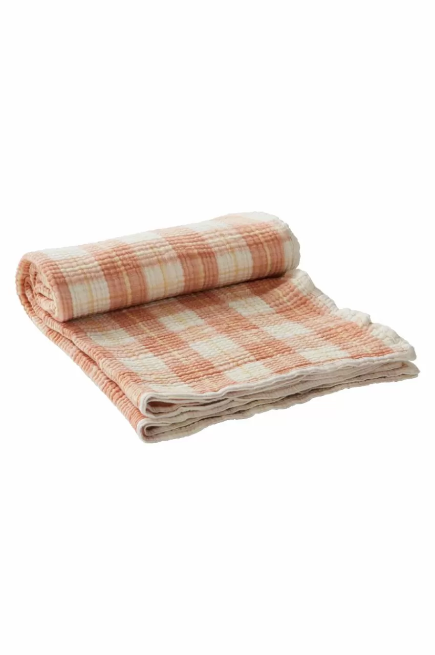 Plädar & Filtar*Jotex RUTHY Pläd 130x170 Cm Orange/beige