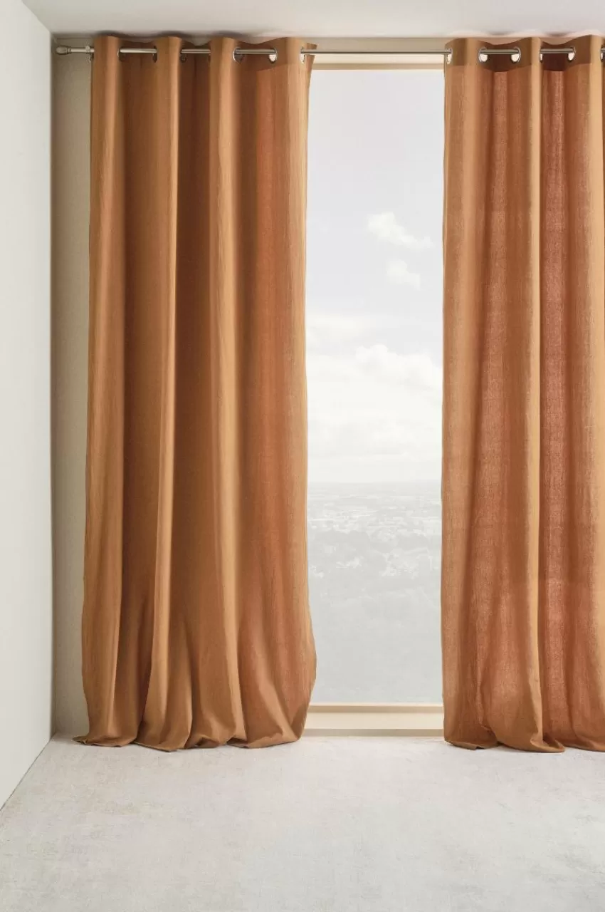 Öljettgardiner*Jotex SADIE öljettlängd 2-pack Bränd orange