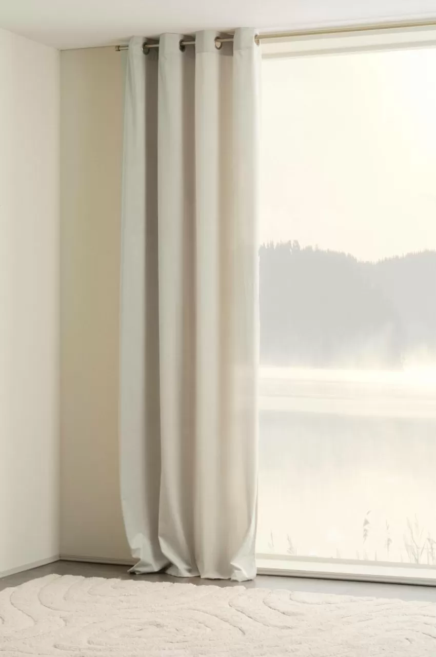 Julgardiner | Öljettgardiner*Jotex SAVANNAH öljettgardin - 1 Längd Ljus linnebeige