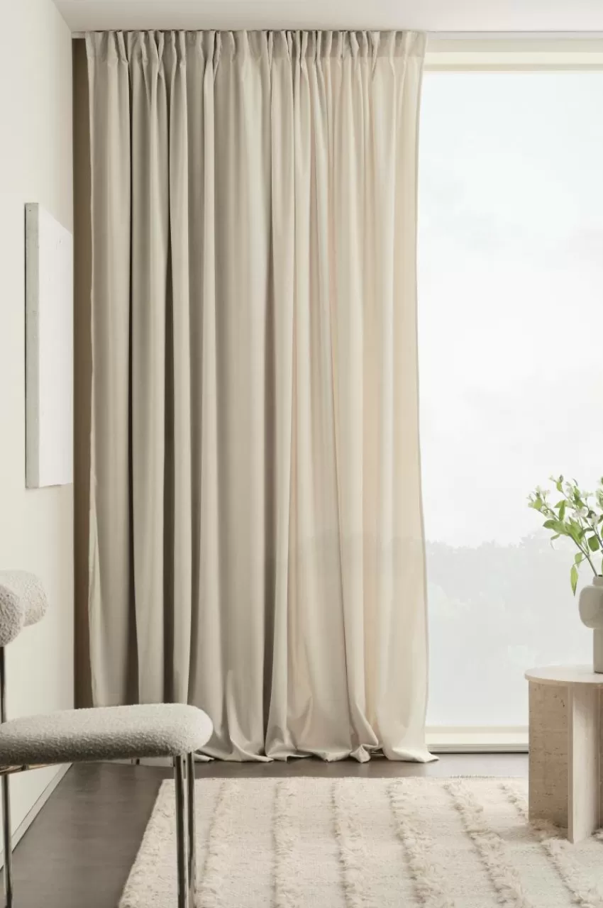 Julgardiner | Sammetsgardiner*Jotex SAVANNAH Multifunktionsgardin 1 Längd - Extra Bred Ljus linnebeige