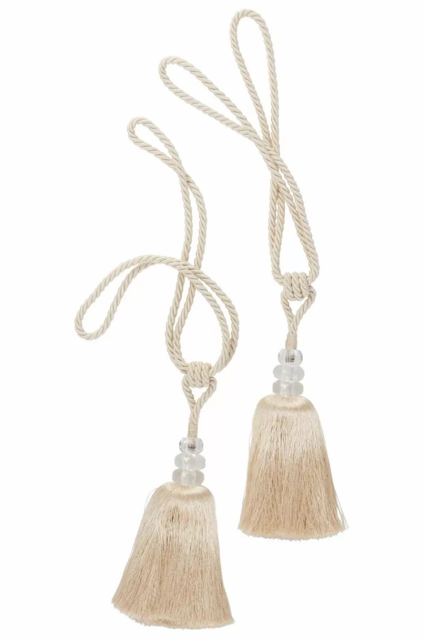 Gardinomtag*Jotex SENNA Tofsomtag 2-pack Ljusbeige