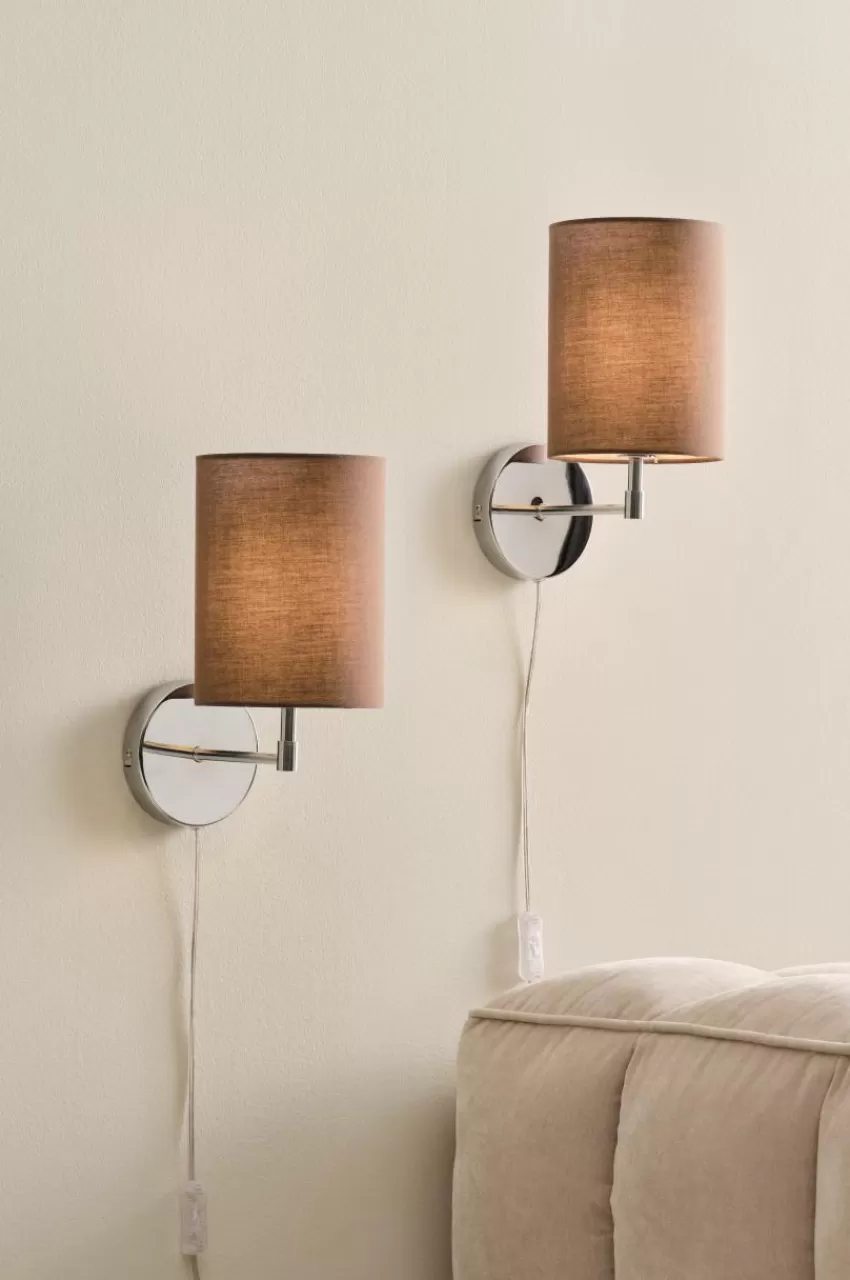 Vägglampor*Jotex SETH Vägglampa 2-pack Krom/brun