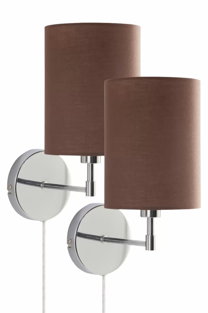 Vägglampor*Jotex SETH Vägglampa 2-pack Krom/brun