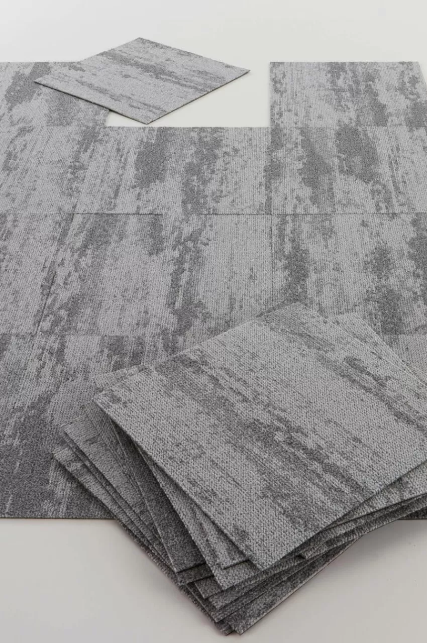 Trappstegsmattor | Dörrmattor*Jotex SHORELINE Textilplatta Heltäckningsmatta 20-pack Grå