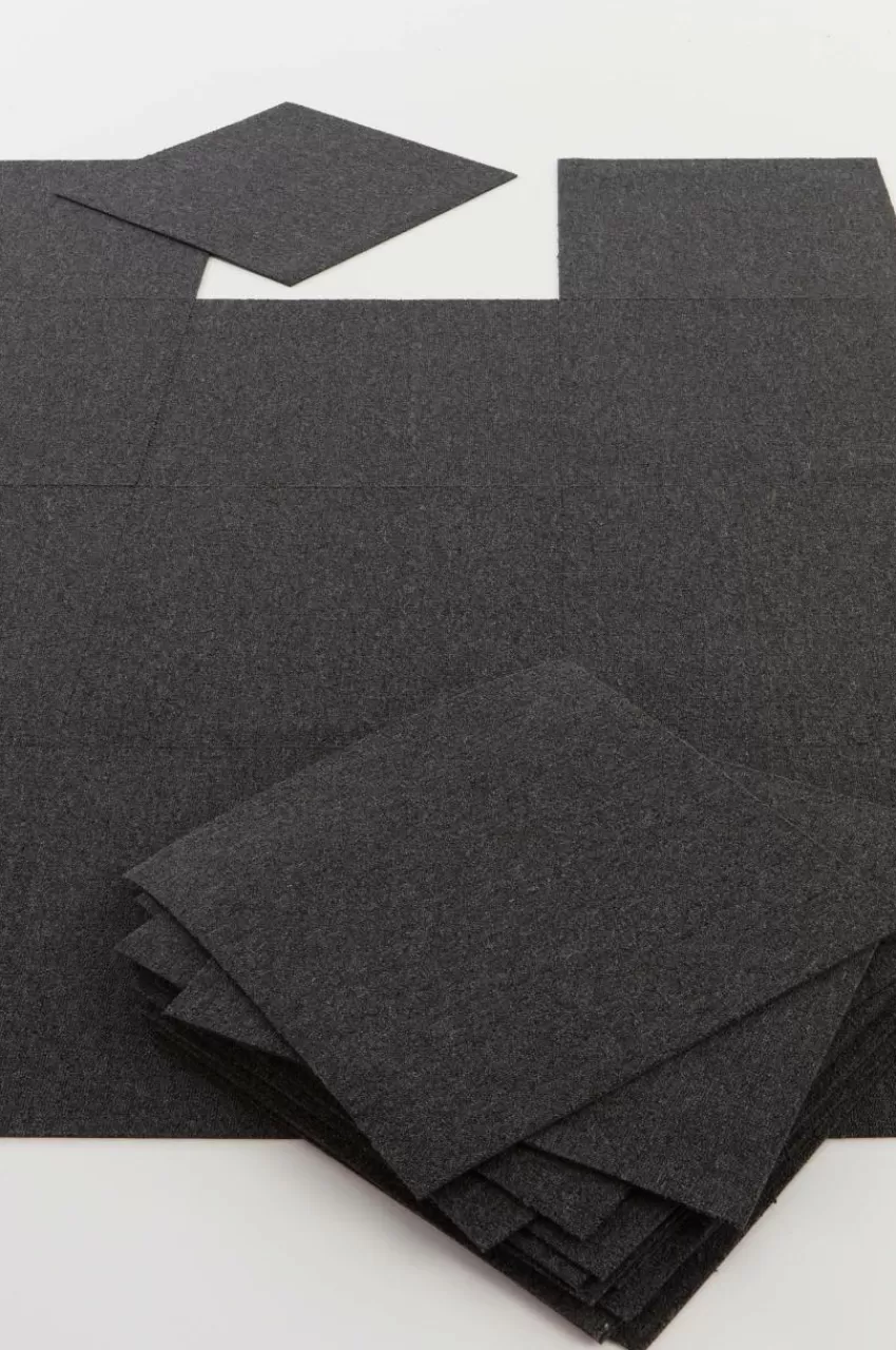 Trappstegsmattor | Dörrmattor*Jotex SIERRA TILE Textilplatta Heltäckningsmatta 20-pack Mörkgrå