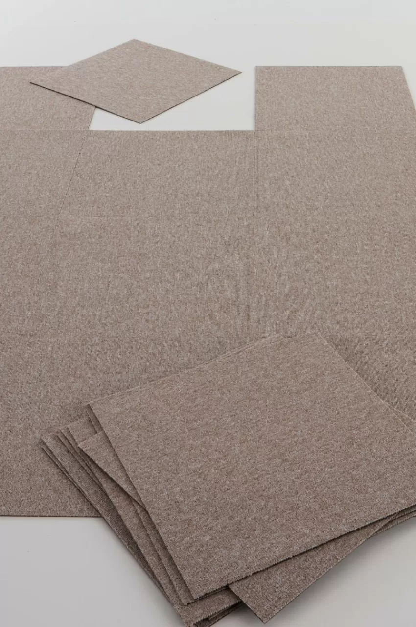 Trappstegsmattor | Dörrmattor*Jotex SIERRA TILE Textilplatta Heltäckningsmatta 20-pack Beige