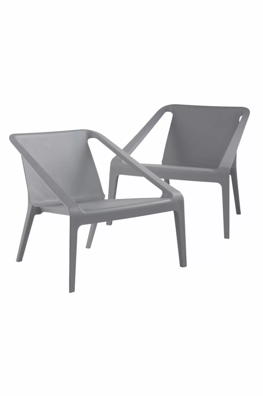 Utestolar & Utepallar | Utemöbler*Jotex SLÖINGE Loungestol 2-pack Grå