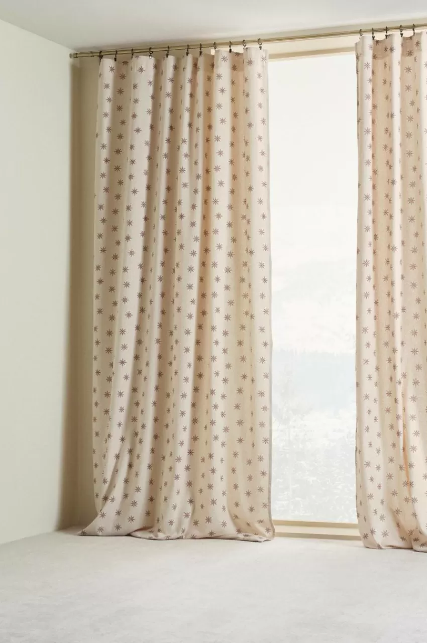 Julgardiner | Multifunktionsgardiner*Jotex SNOW Multifunktionsgardin 2-pack Beige/röd
