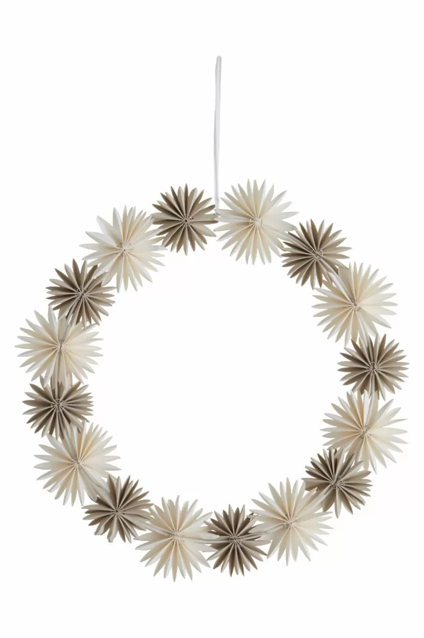 Juldekoration*Jotex SNOWSTARS Krans Naturvit/beige