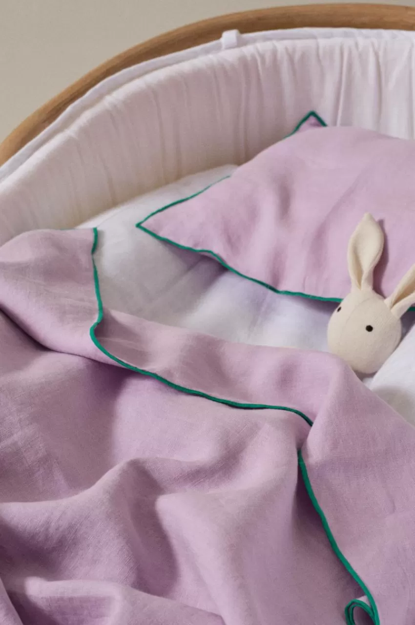 Barnsängkläder*Jotex STICH BABY Påslakanset Vagn/vagga Orkidélila
