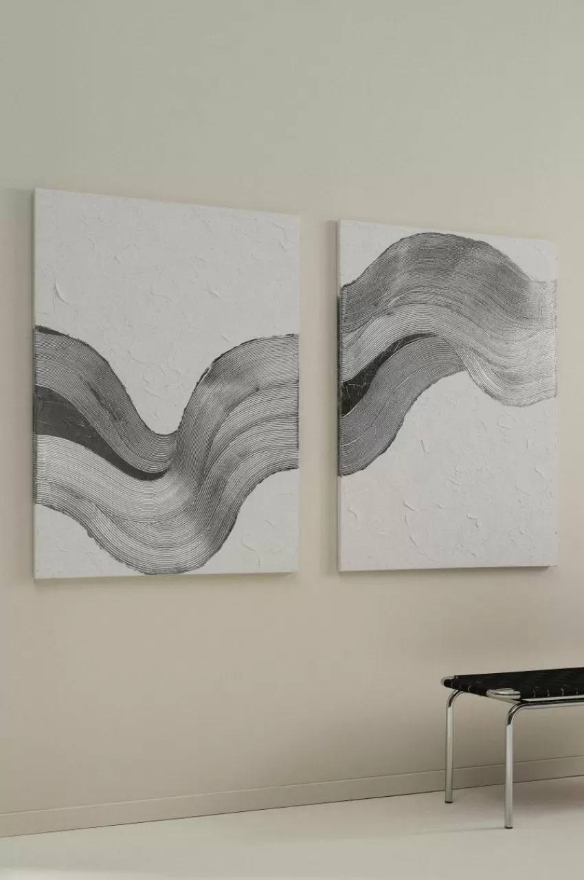 Posters & Tavlor*Jotex SWIRL Canvastavla 2-pack 90x120 Cm Vit/silver