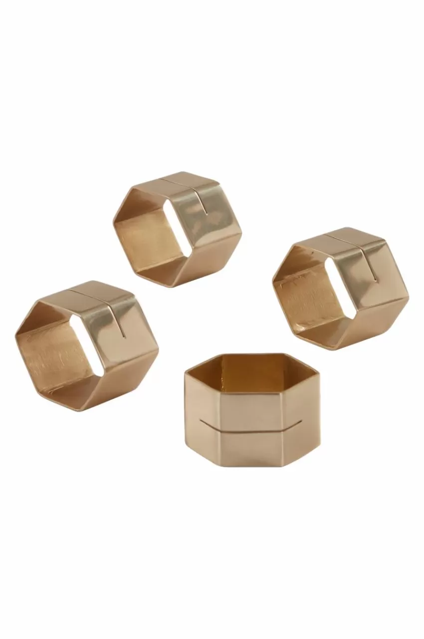 Kökstillbehör*Jotex TERRA Servettring Med Placeringskortshållare 4-pack Guld
