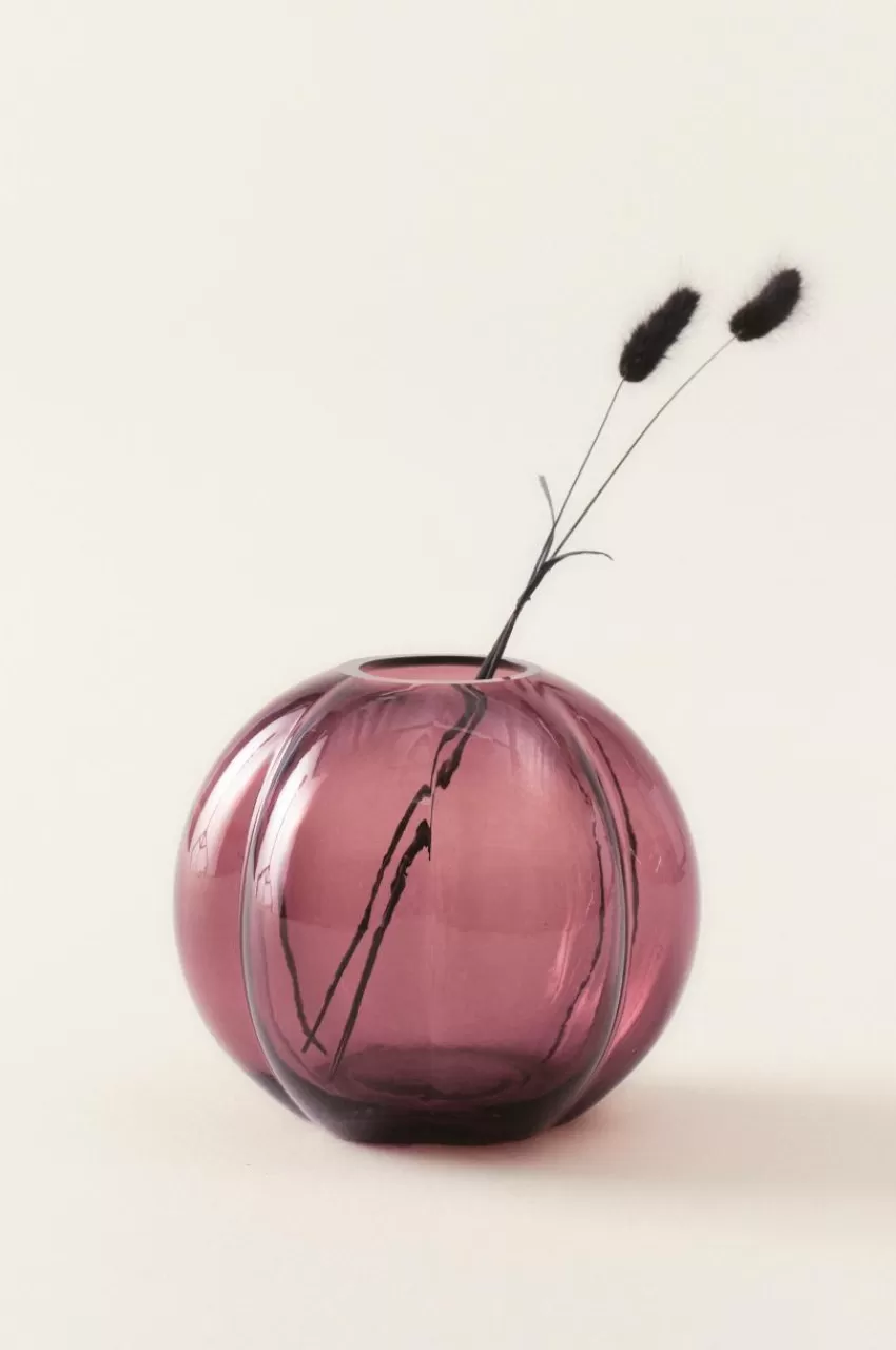 Vaser*Jotex TEXAS Glasvas - Höjd 17 Cm Vinröd