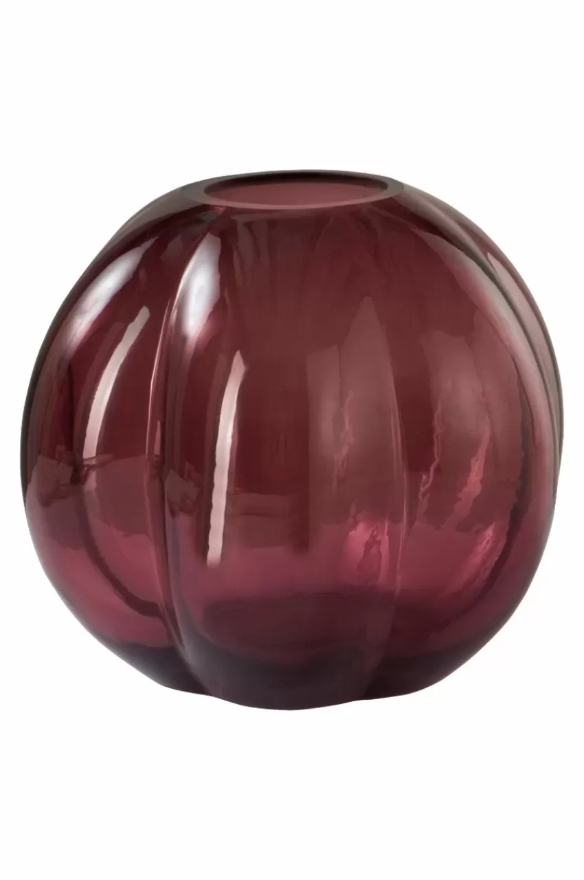 Vaser*Jotex TEXAS Glasvas - Höjd 17 Cm Vinröd