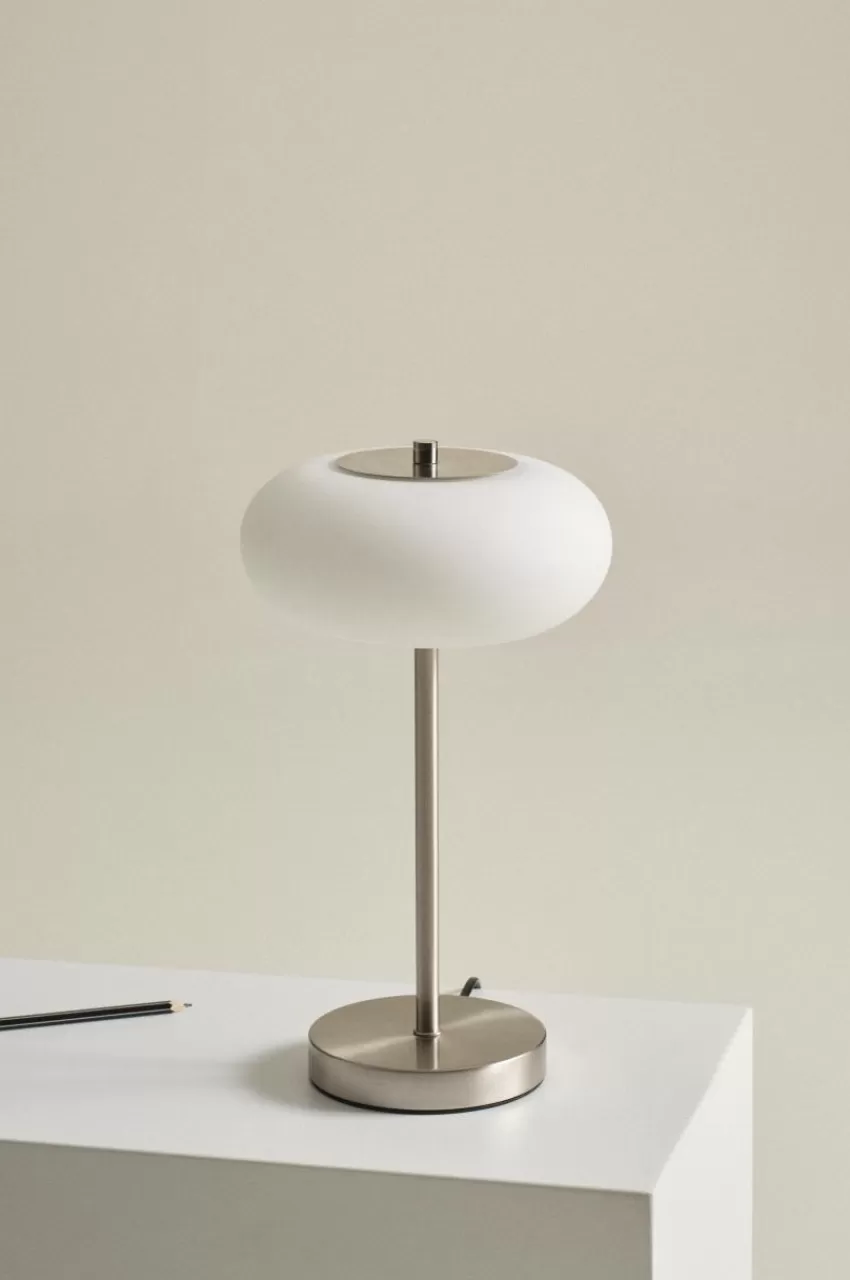 Bordslampor*Jotex THALIA Bordslampa Nickel satin/vit