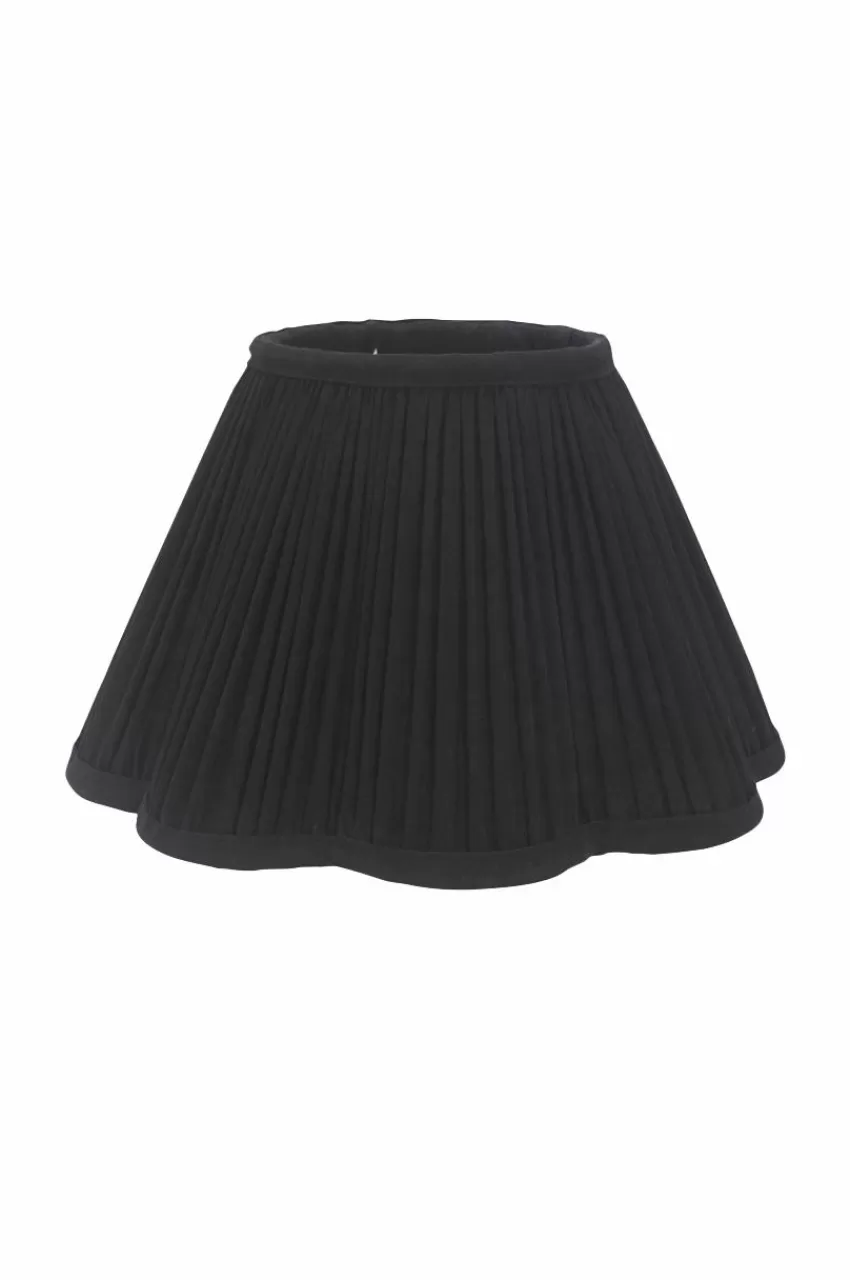 Lampskärmar*Jotex Toppringskärm Siv Plissé 25 Cm Svart