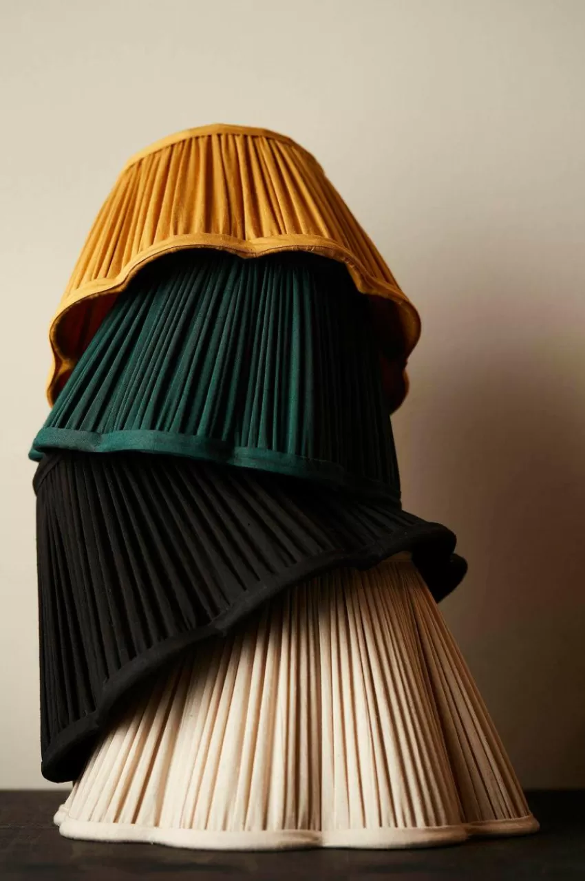 Lampskärmar*Jotex Toppringskärm Siv Plissé 25 Cm Svart
