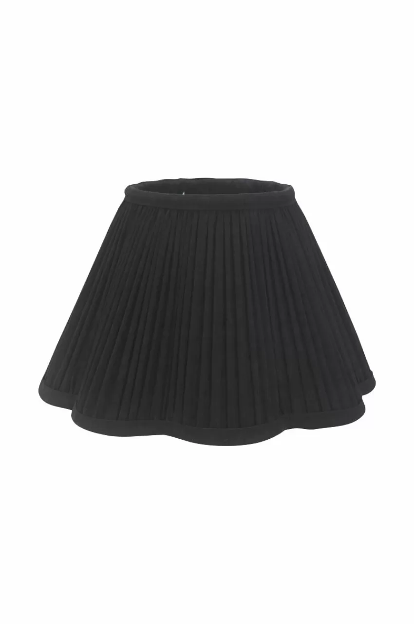 Lampskärmar*Jotex Toppringskärm Siv Plissé 30 Cm Svart