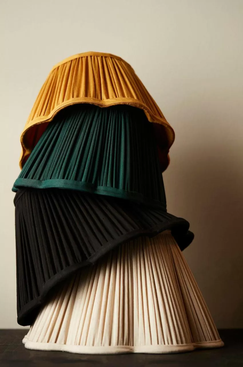 Lampskärmar*Jotex Toppringskärm Siv Plissé 30 Cm Svart