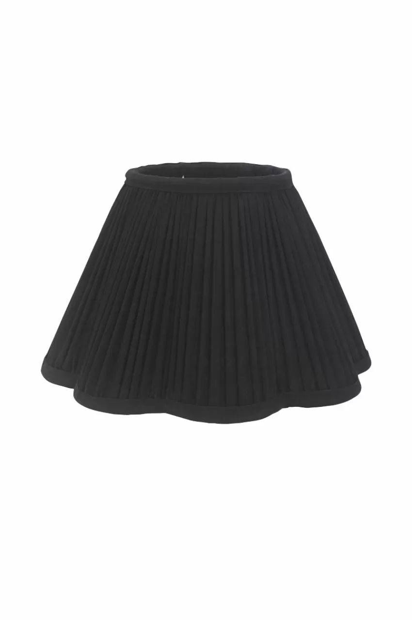 Lampskärmar*Jotex Toppringskärm Siv Plissé 35 Cm Svart