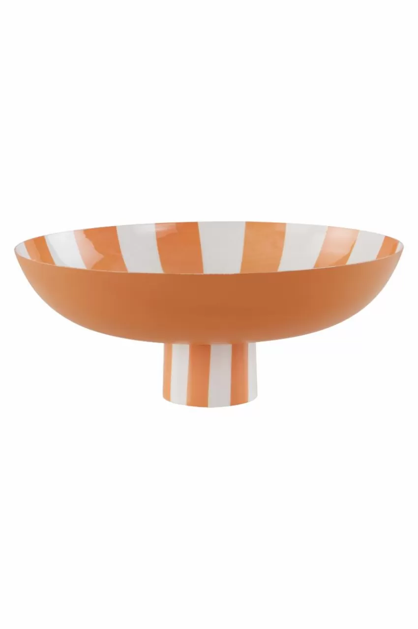 Prydnadssaker*Jotex TOWER STRIPES Dekorationsfat/skål ø 35,5 Cm Orange/vit
