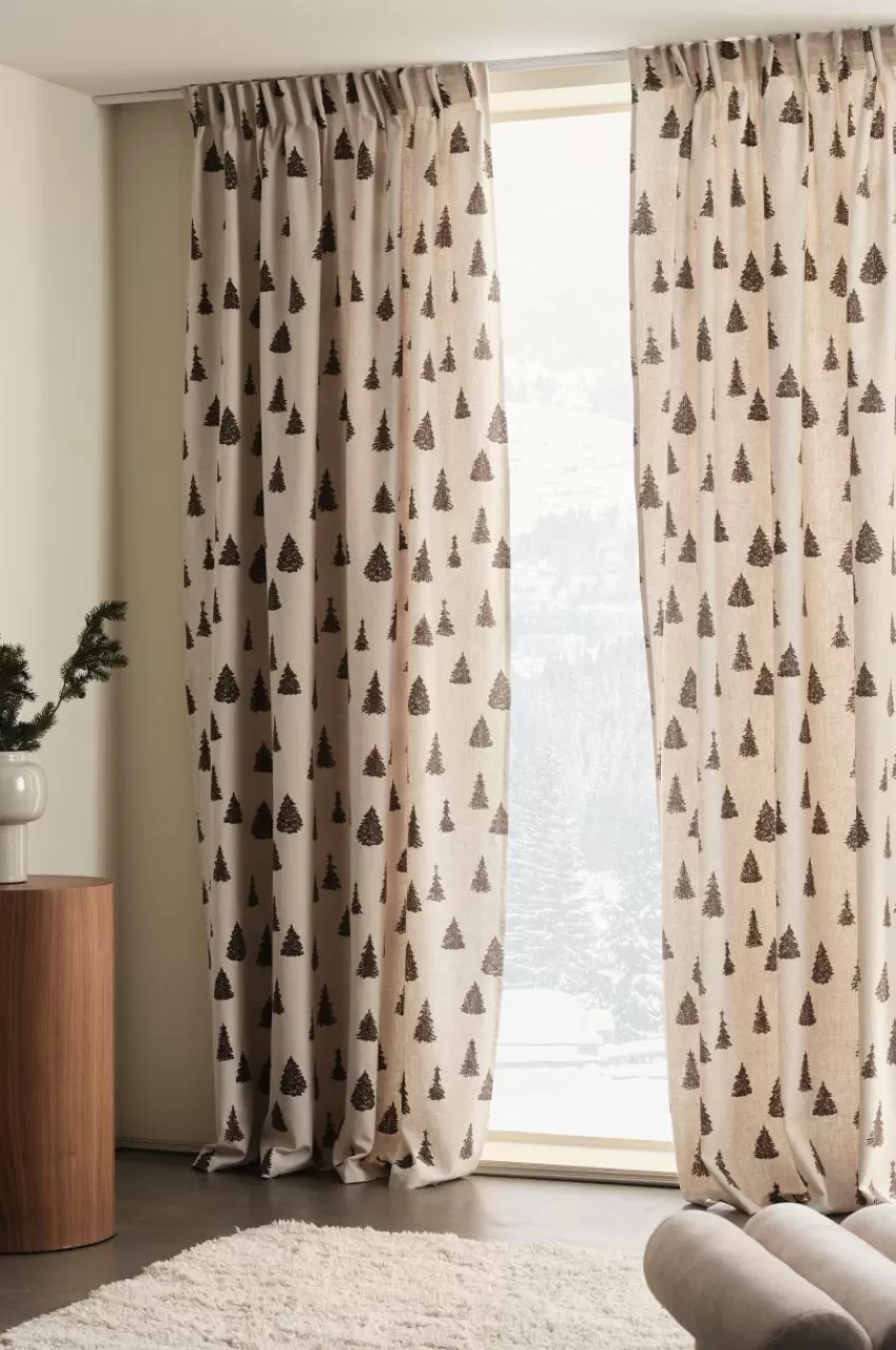Julgardiner | Multifunktionsgardiner*Jotex TREES Multifunktionsgardin 2-pack Brun