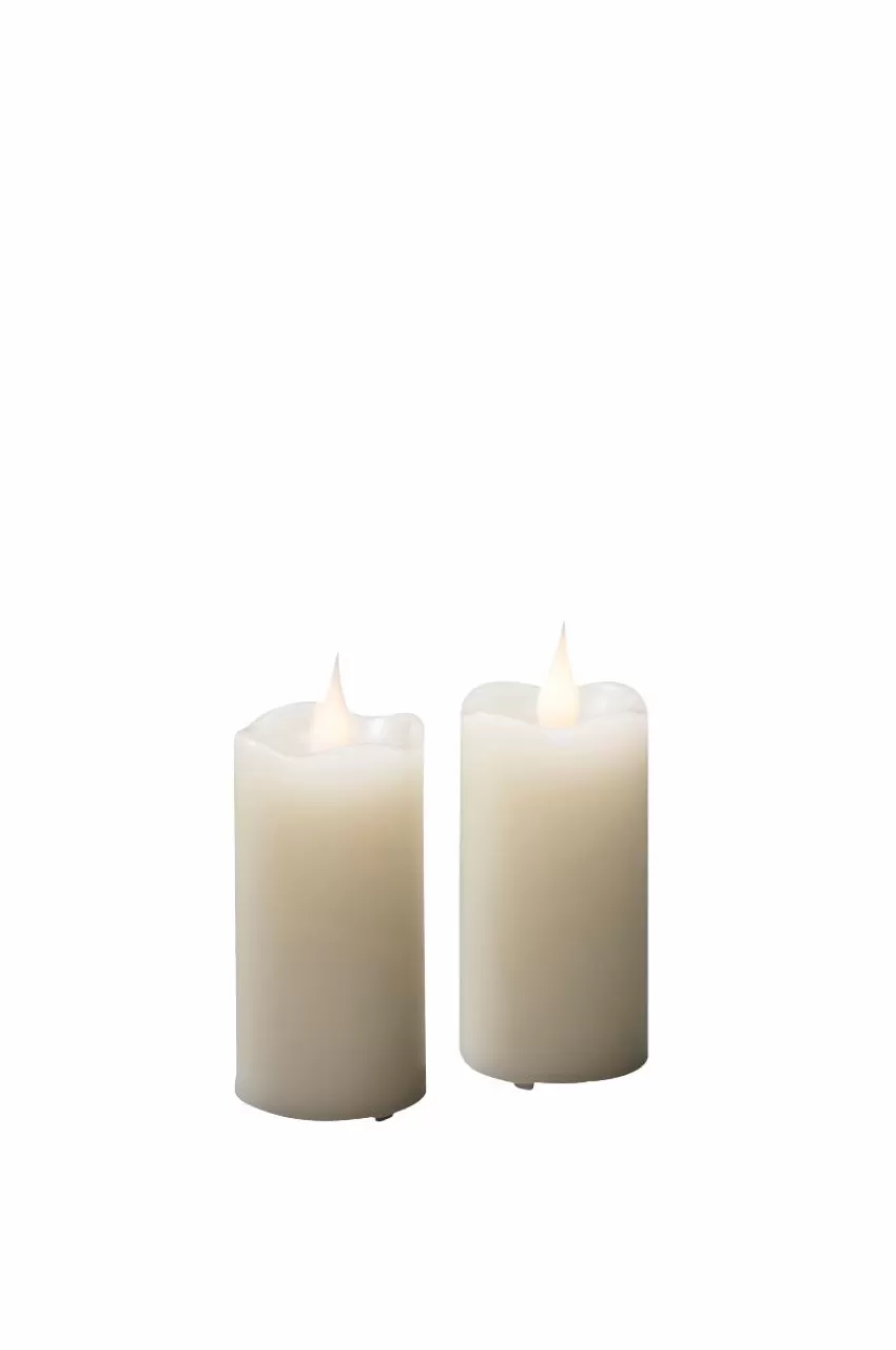 Ljus*Jotex Vaxljus 5x10cm LED 2st Gräddvitt