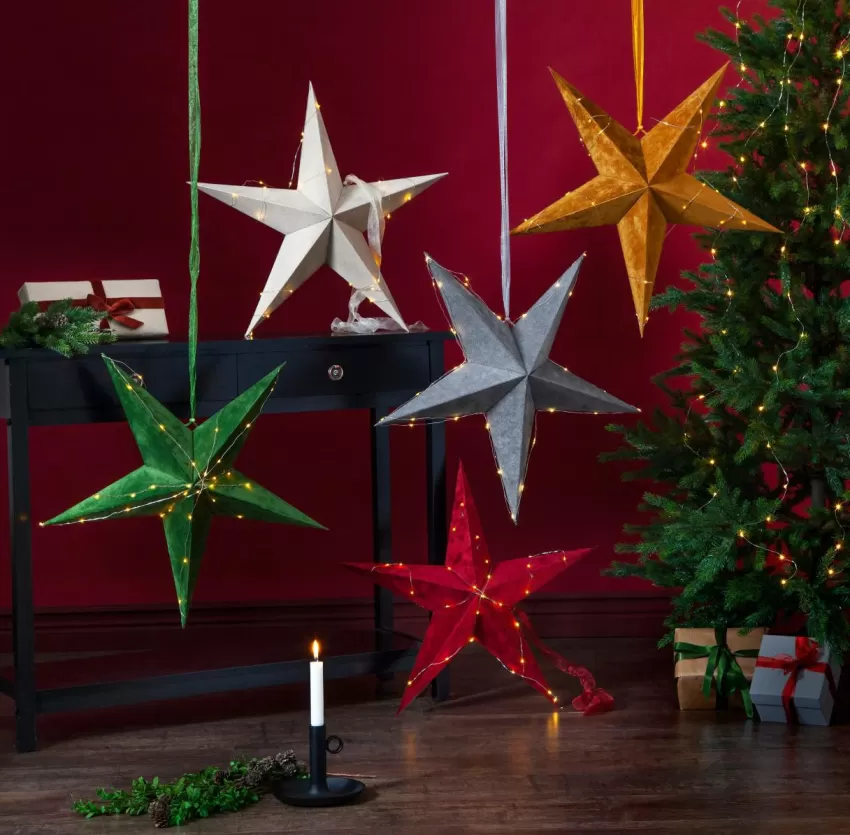 Julbelysning*Jotex Velvet+slinga Röd